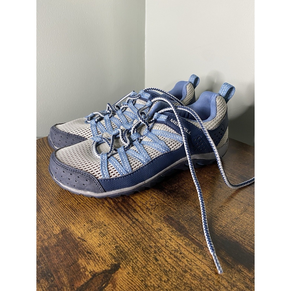Merrell Dark Denim/Blue Heaven Mesh Hiking Trail Shoes Women Sz 7 Low Sneakers